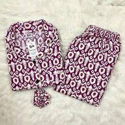 MAGENTA PRINTED PJ SET