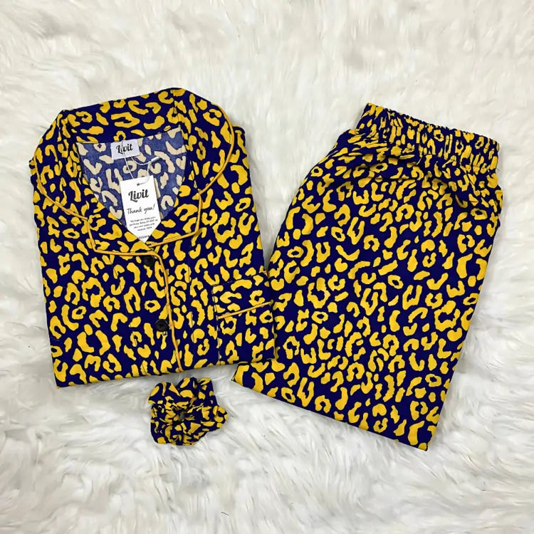 BLUE PRINTED PJ SET