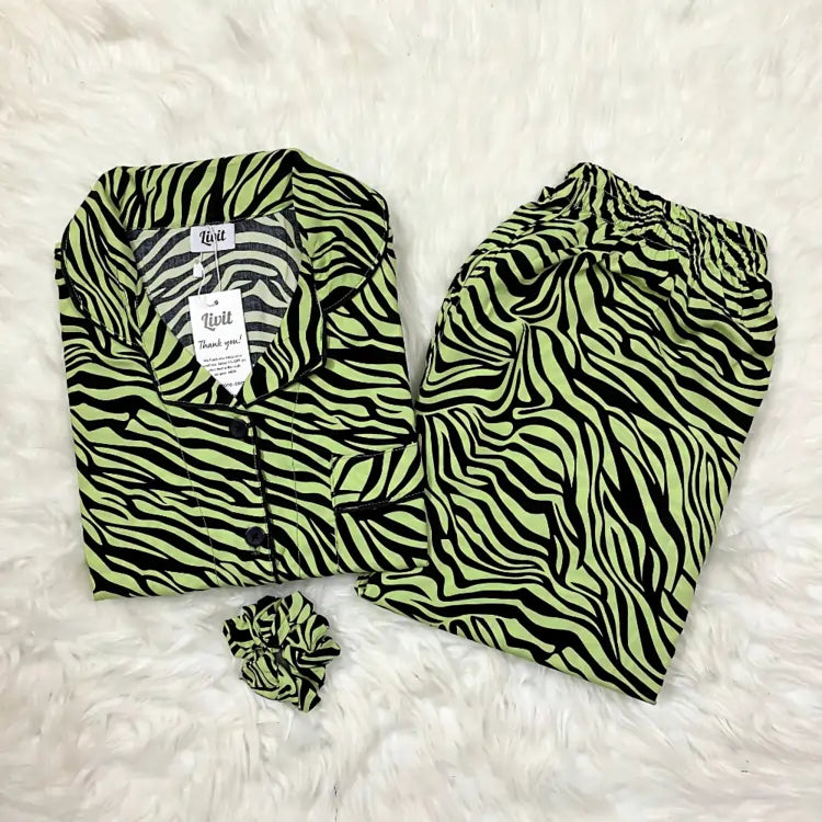 BLACK PRINTED PJ SET