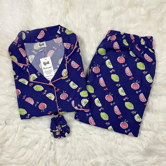 BLUE PRINTED PJ SET