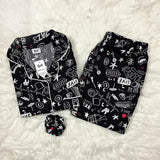 BLACK PRINTED PJ SET