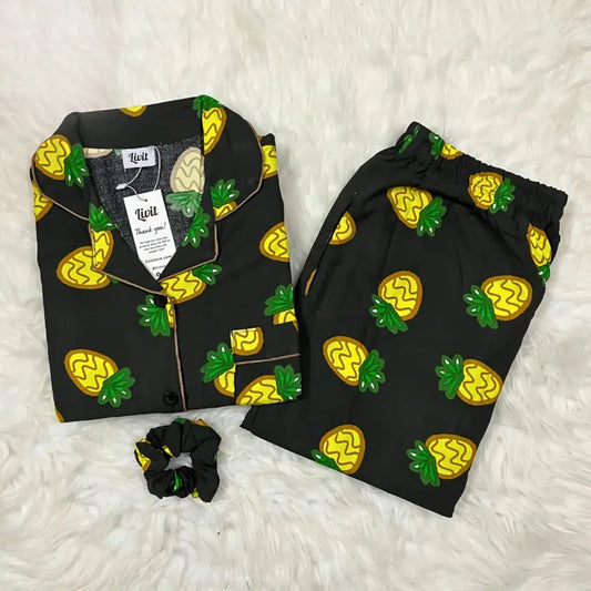 PINEAPPLE PRINTED PJ SET