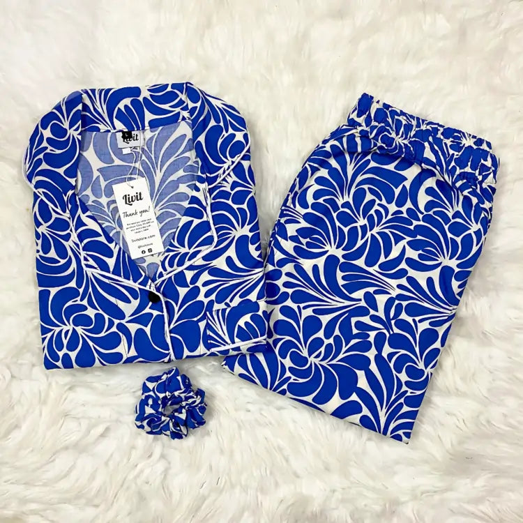 WHITE PRINTED PJ SET
