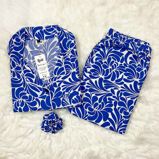 WHITE PRINTED PJ SET