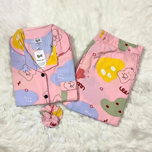 PINK PRINTED PJ SET