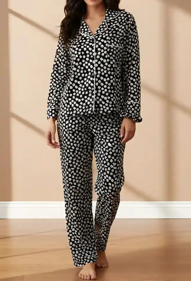 BLACK PRINTED PJ SET