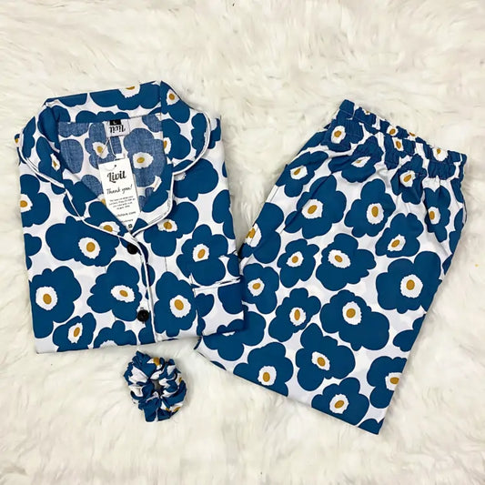 WHITE PRINTED PJ SET