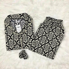 BLACK PRINTED PJ SET