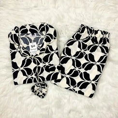 WHITE PRINTED PJ SET