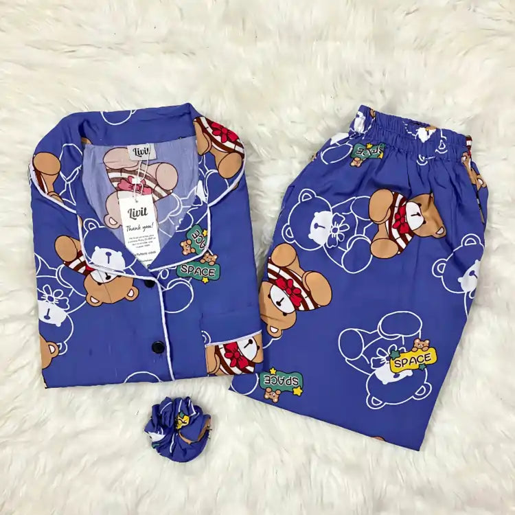 BLUE PRINTED PJ SET