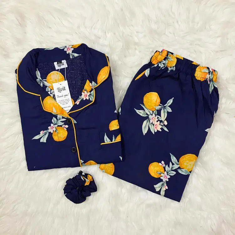 BLUE PRINTED PJ SET