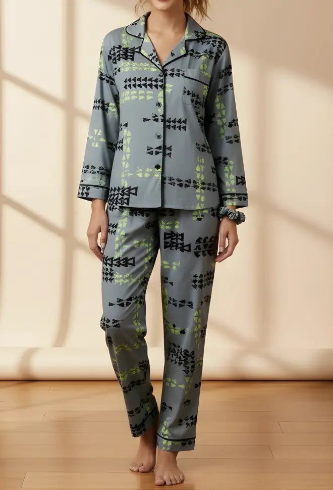 MINOR FAULT GREEN PRINTED PJ SET