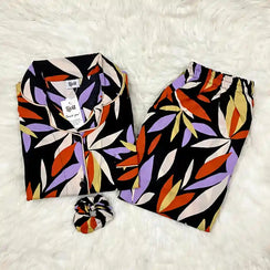 BLACK PRINTED PJ SET