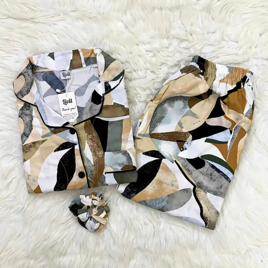 MULTI COLOR PRINTED PJ SET