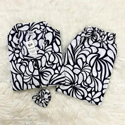 WHITE PRINTED PJ SET