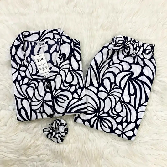 MINOR FAULT WHITE PRINTED PJ SET