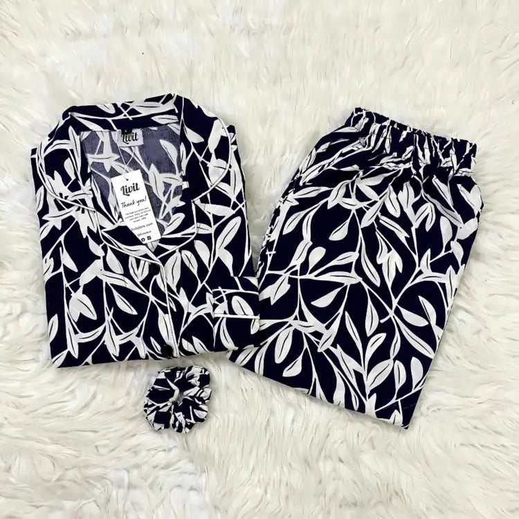 BLUE PRINTED PJ SET