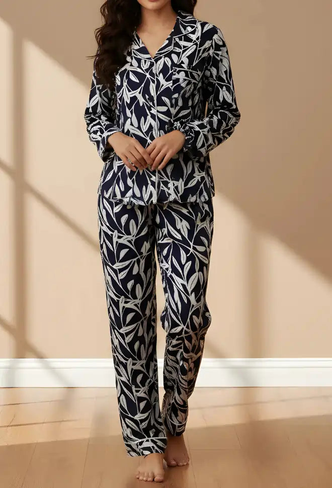 BLUE PRINTED PJ SET