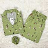GREEN PRINTED PJ SET