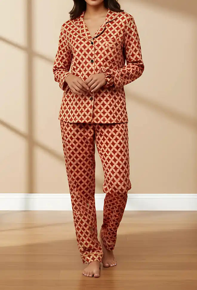 RED PRINTED PJ SET