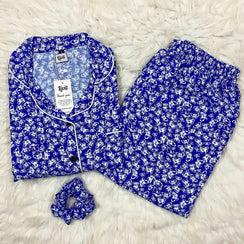 BLUE PRINTED PJ SET