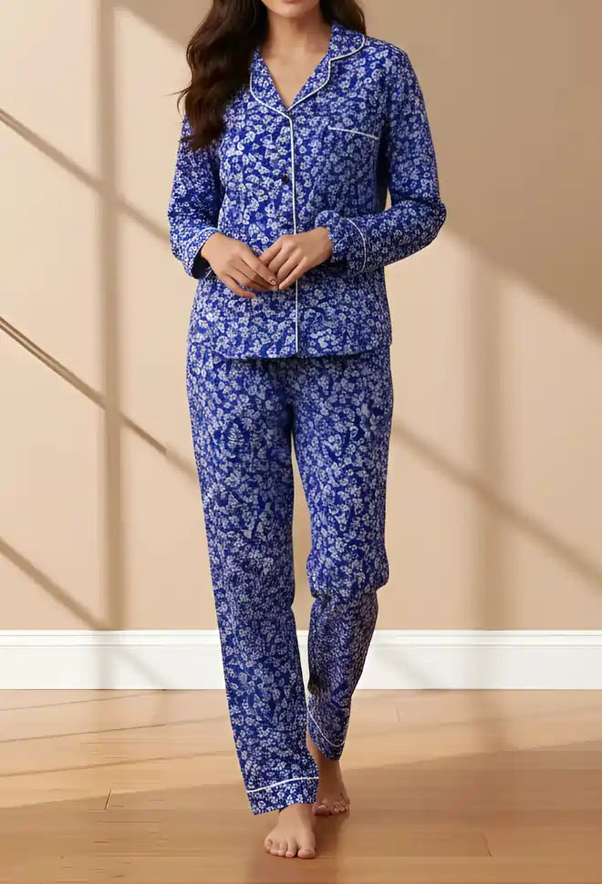 BLUE PRINTED PJ SET