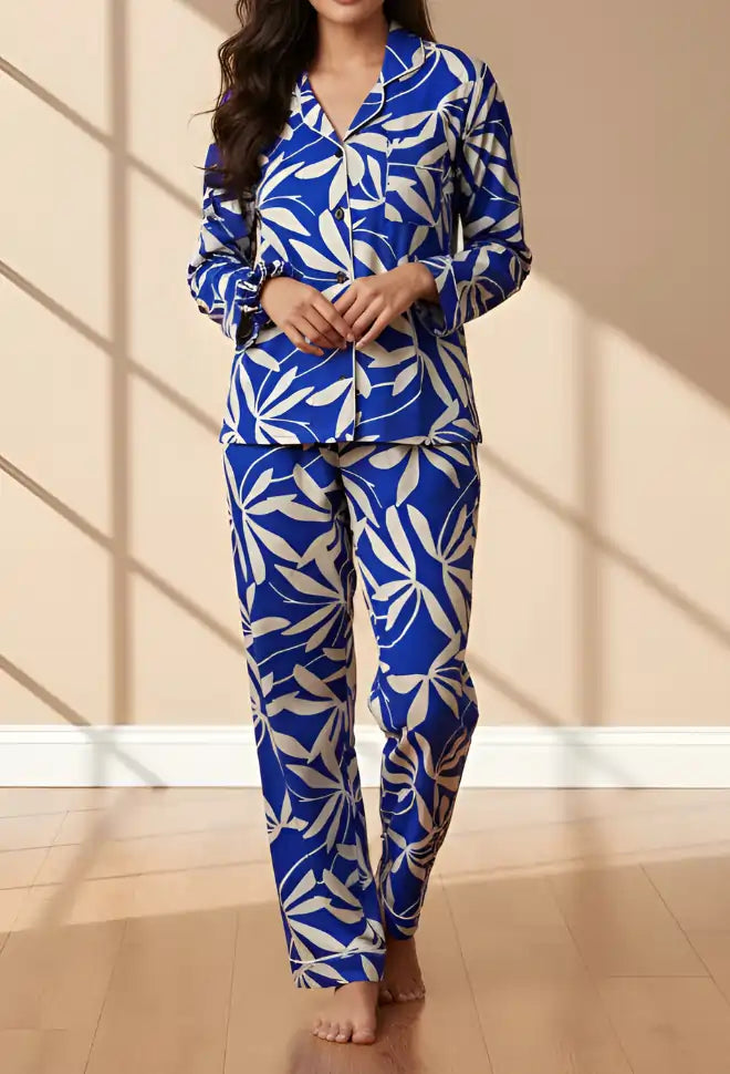 BLUE PRINTED PJ SET