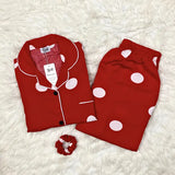 RED PRINTED PJ SET
