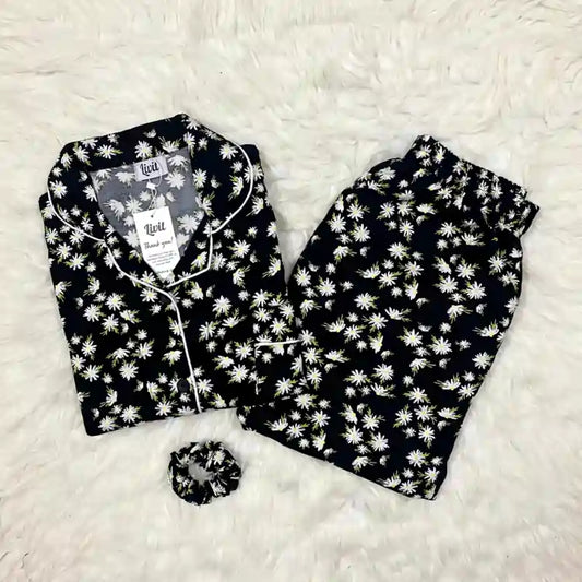 BLACK PRINTED PJ SET