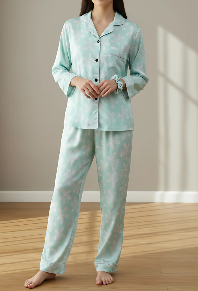 BLUE PRINTED PJ SET