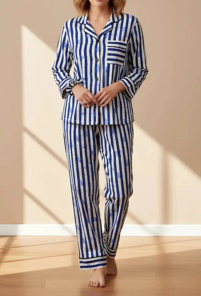 STRIPES PRINTED PJ SET