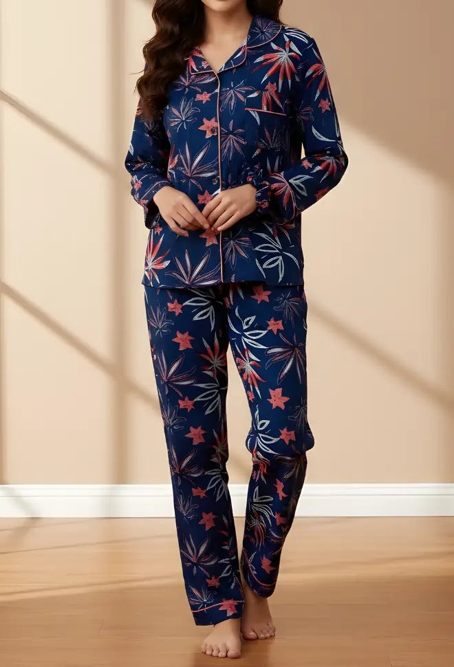 BLUE PRINTED PJ SET
