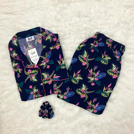 BLACK PRINTED PJ SET