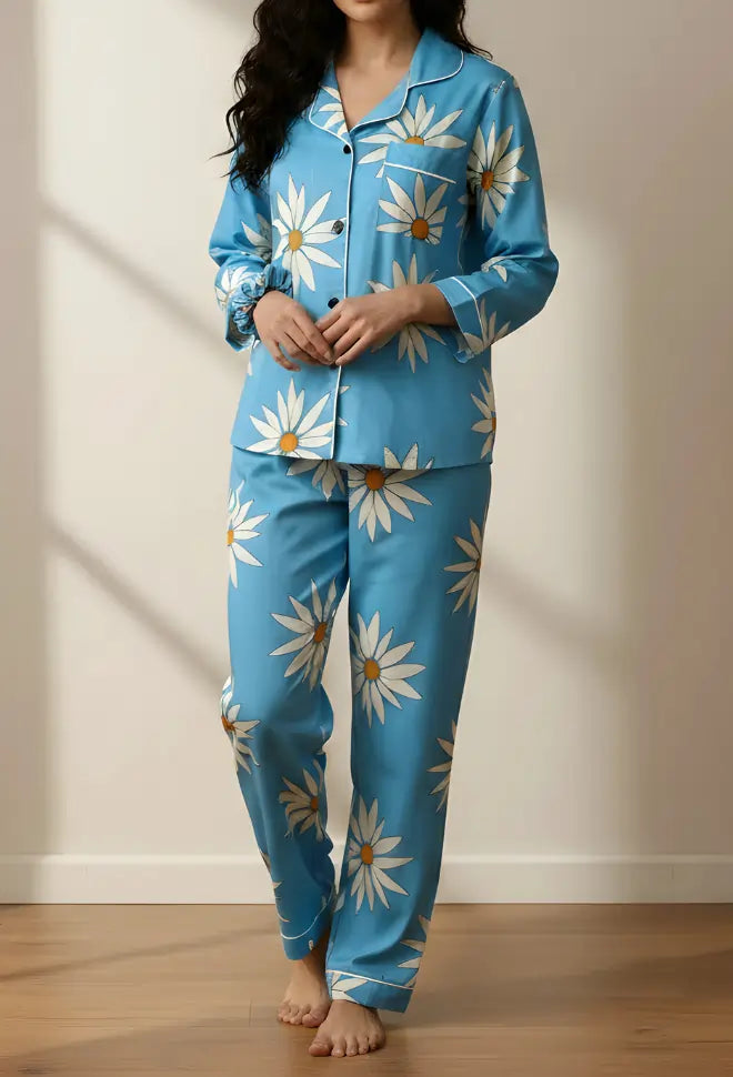 BLUE PRINTED PJ SET