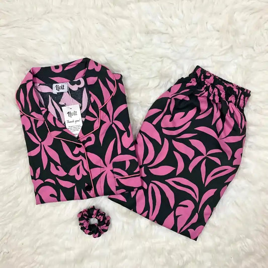 BLACK PRINTED PJ SET