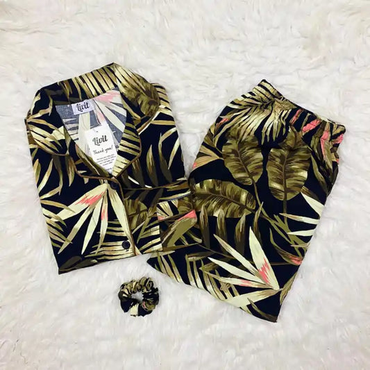 BLACK PRINTED PJ SET