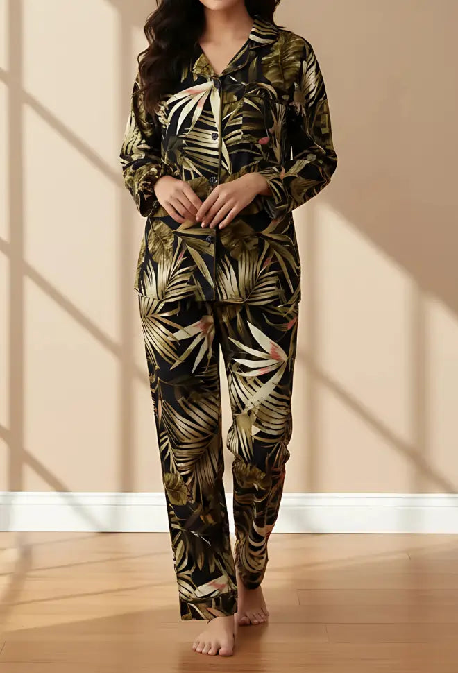 BLACK PRINTED PJ SET