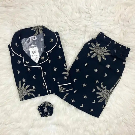 BLACK PRINTED PJ SET