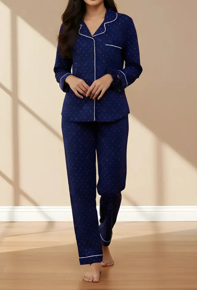 BLUE PRINTED PJ SET