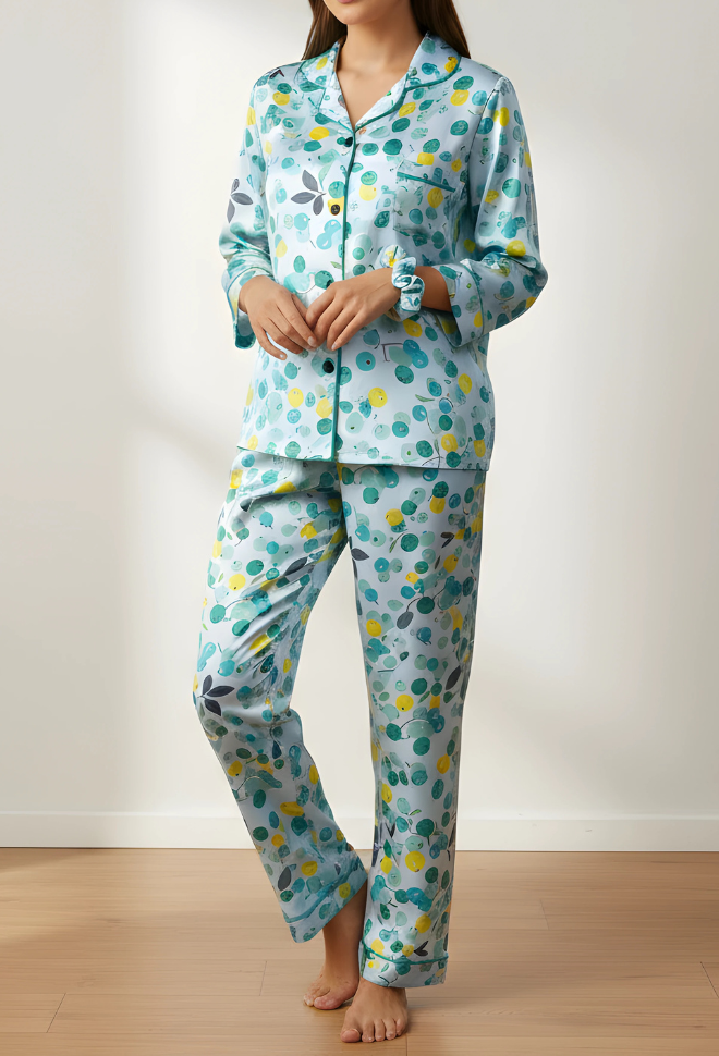 WHITE PRINTED PJ SET