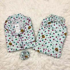 GREEN PRINTED PJ SET