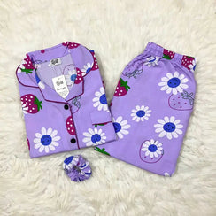 PURPLE PRINTED PJ SET