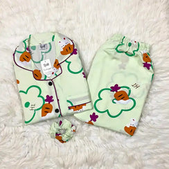 GREEN PRINTED PJ SET