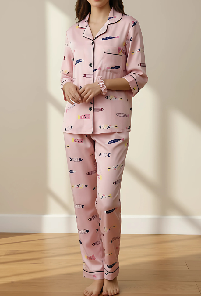 PINK PRINTED PJ SET