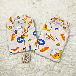 WHITE PRINTED PJ SET
