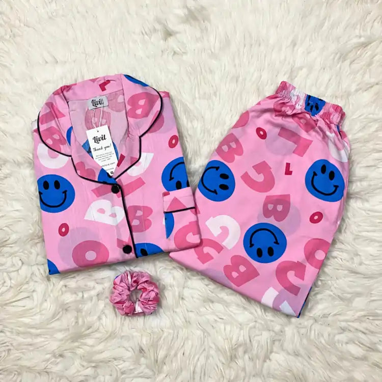 PINK PRINTED PJ SET