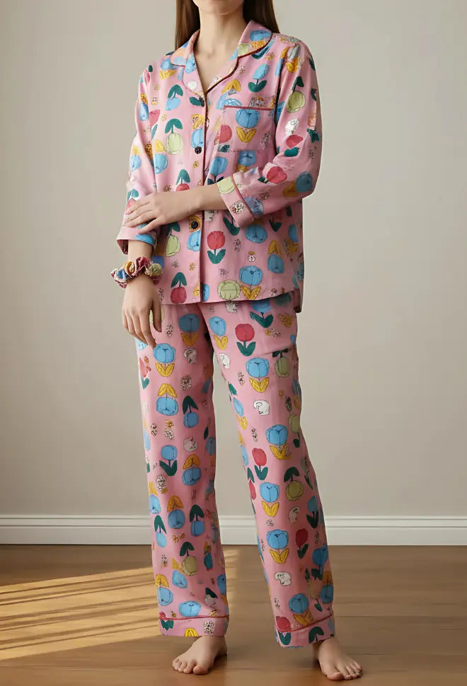 PINK PRINTED PJ SET