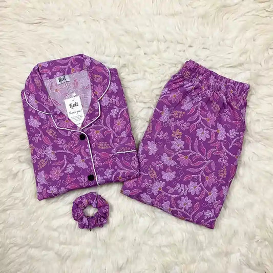 PURPLE PRINTED PJ SET