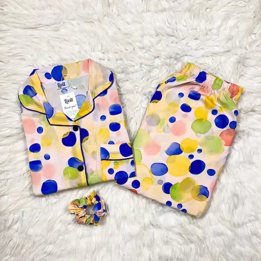 MULTI COLOR PRINTED PJ SET