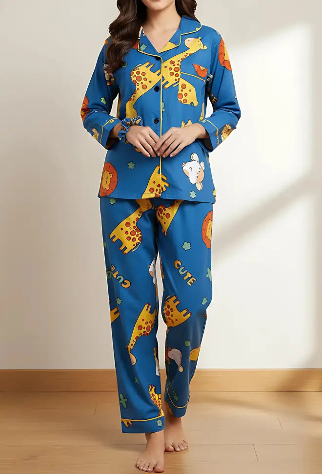 BLUE PRINTED PJ SET